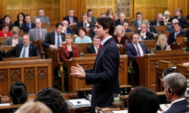 Canada´s Prime Minister Justin Trudeau speaks in the House of Commons in Ottawa
