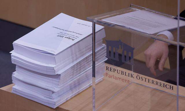 Finanzminister Gernot Blümel (ÖVP) präsentierte am Mittwoch im Nationalrat seinen Budgetvoranschlag für 2022.