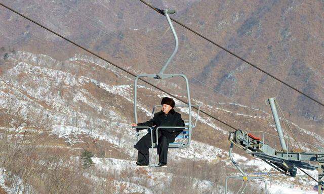 North Korean leader Kim Jong-un inspects the Masik Pass ski resort