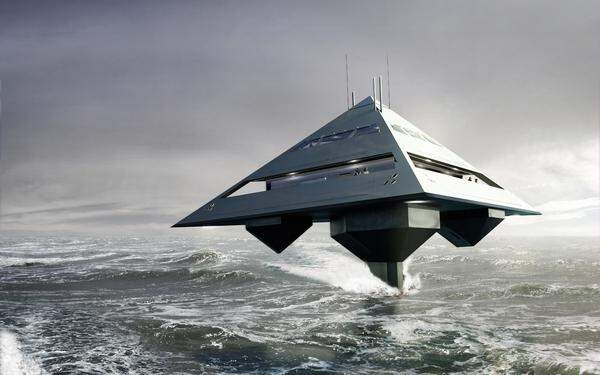 Wie aus einem Science-Fiction-Film mutet die Tetrahedron Super Yacht an, die der Londoner Architekt Jonathan Schwinge entwickelt hat.