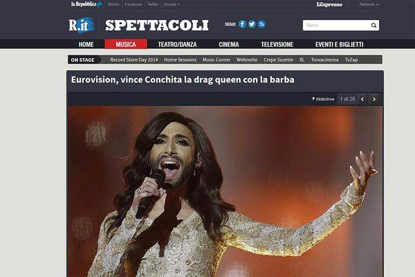 "Hohe Absätze, Schmetterling-Wimpern und dichter Bart: Mit Conchita Wurst erobert Österreich zum ersten Mal seit 1966 den Eurovision Song Contest. Thomas Neuwirth, der erst vor drei Jahren zu Conchita Wurst geworden ist, siegt im Finale in einem bunten, feierlichen Klima, in dem viele österreichischen Fahnen wehen. Conchita Wursts Triumph ist ein Sieg im Europa der Toleranz und des Respekts, wie auch der österreichische Kulturminister Josef Ostermayer kommentiert hat."