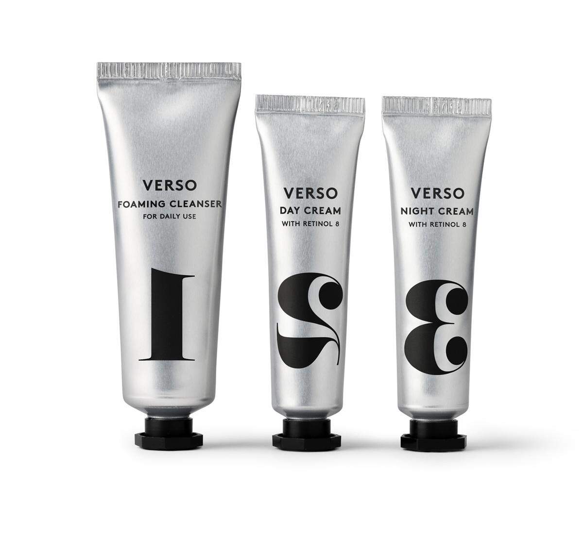Verso, eine Gesichtspflegelinie aus Schweden, will die sichtbaren Zeichen der Hautalterung unter anderem mit Retinol zurückdrehen. Die nummerierten Pflegeprodukte gibt es bei OXA Beauty, Werdertorgasse 4, 1010 Wien.