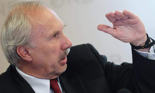 ECB Governing Council member Nowotny addresses a news conference in Vienna