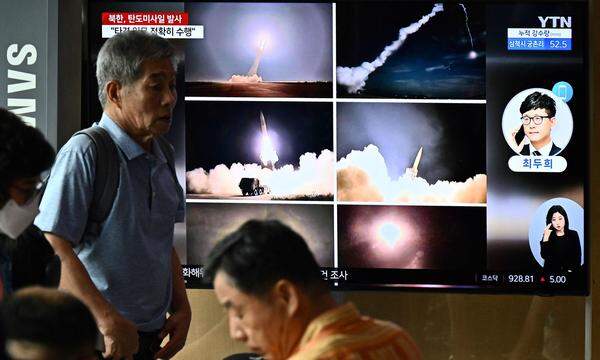 Südkoreanische Medien berichten über die Raketentests Nordkoreas.