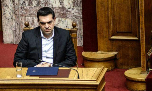 Prime Minister Alexis Tsipras in the Hellenic Parliament Hellenic Parliament discussing about the in