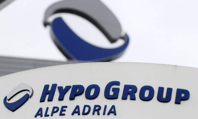 The logo of nationalised lender Hypo Alpe Adria is pictured at the bank's headquarters in Klagenfurt