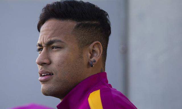 FC Barcelona Barca s Brazilian striker Neymar Jr during a team s training session at Joan Gamper s