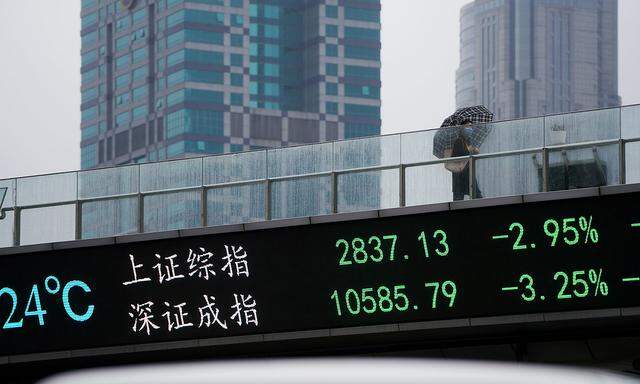 Shanghai and Shenzhen stock indexes in Shanghai