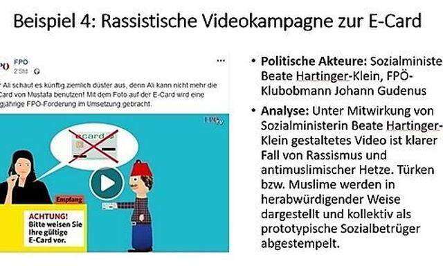 Ein Beispiel aus dem Bericht: Die Videokampagne zur E-Card.