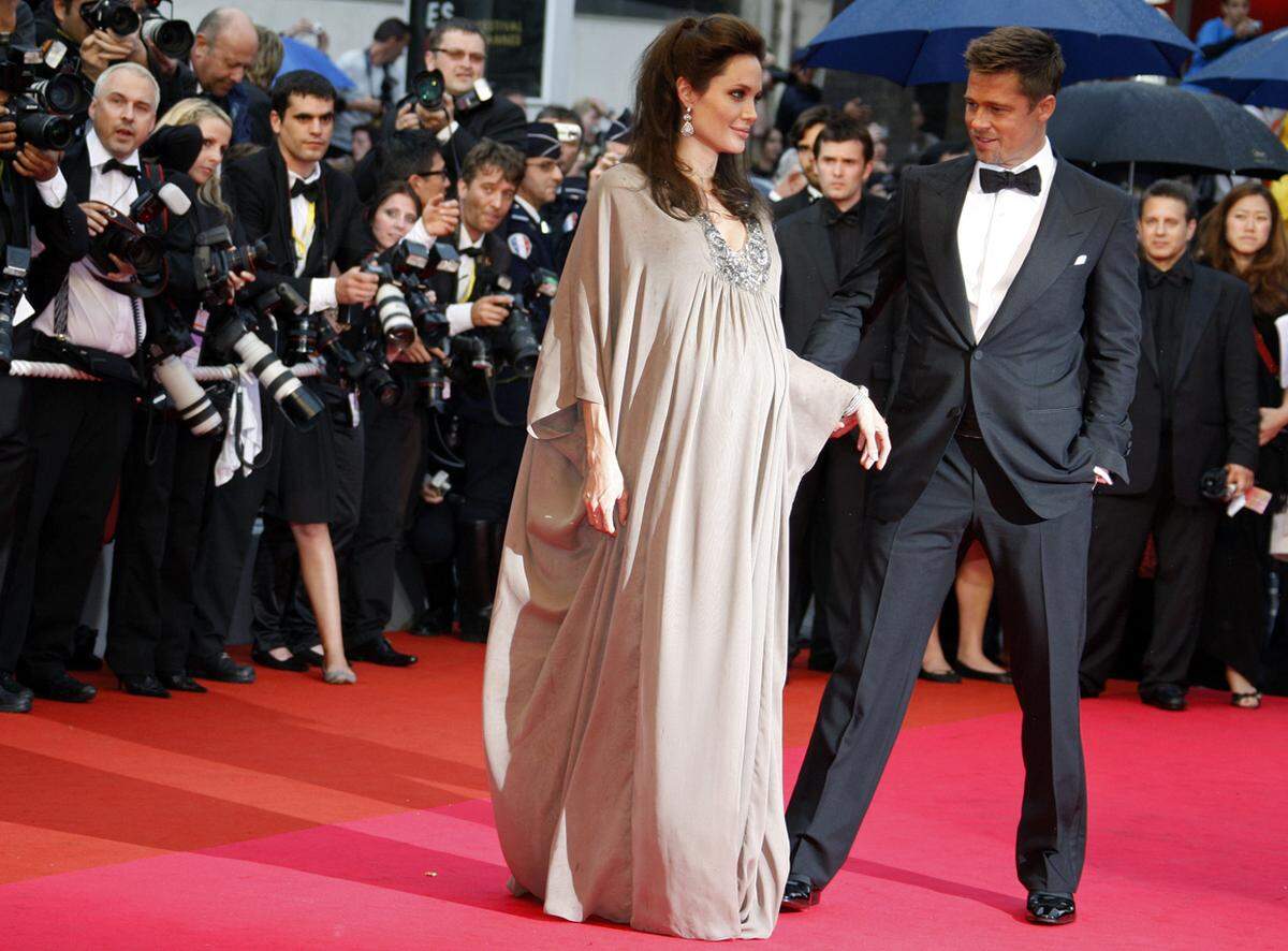 Bildikonen: So rund wie 2008 sah man Angelina Jolie nicht gewöhnlich nicht in Cannes.