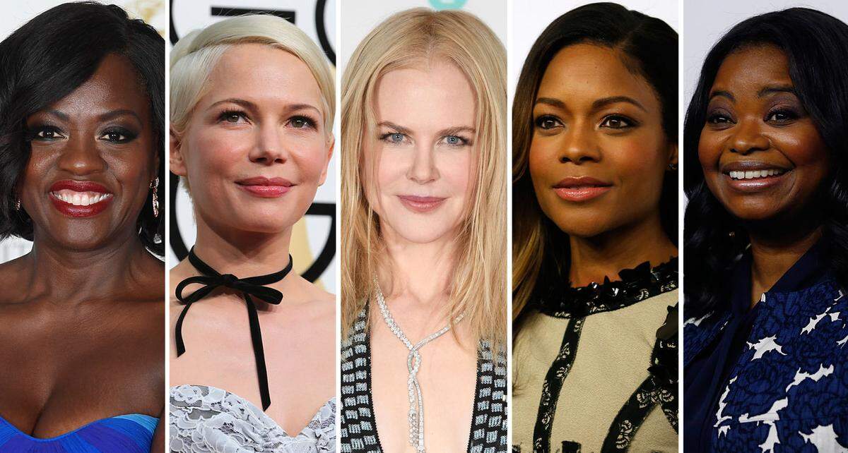 Spannend wird es in dieser Kategorie, denn Favoritin zeichnet sich keine ab. Nominiert sind, Viola Davis für das Familiendrama "Fences", Michelle Williams in "Manchester by the Sea", Nicole Kidman als Adoptivmutter in "Lion" sowie Naomie Harris für ihre Darstellung einer Crack-süchtigen Mutter in "Moonlight" und Octavia Spencer für "Hidden Figures - Unbekannte Heldinnen" Nach zwei Jahren ohne einen einzigen Afroamerikaner in den Schauspielerkategorien entfallen heuer sechs der 20 Schauspielnominierungen auf schwarze Darsteller.