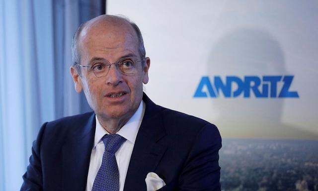 FILE PHOTO: Leitner, CEO of Austrian machinery maker Andritz, addresses a news conference in Vienna