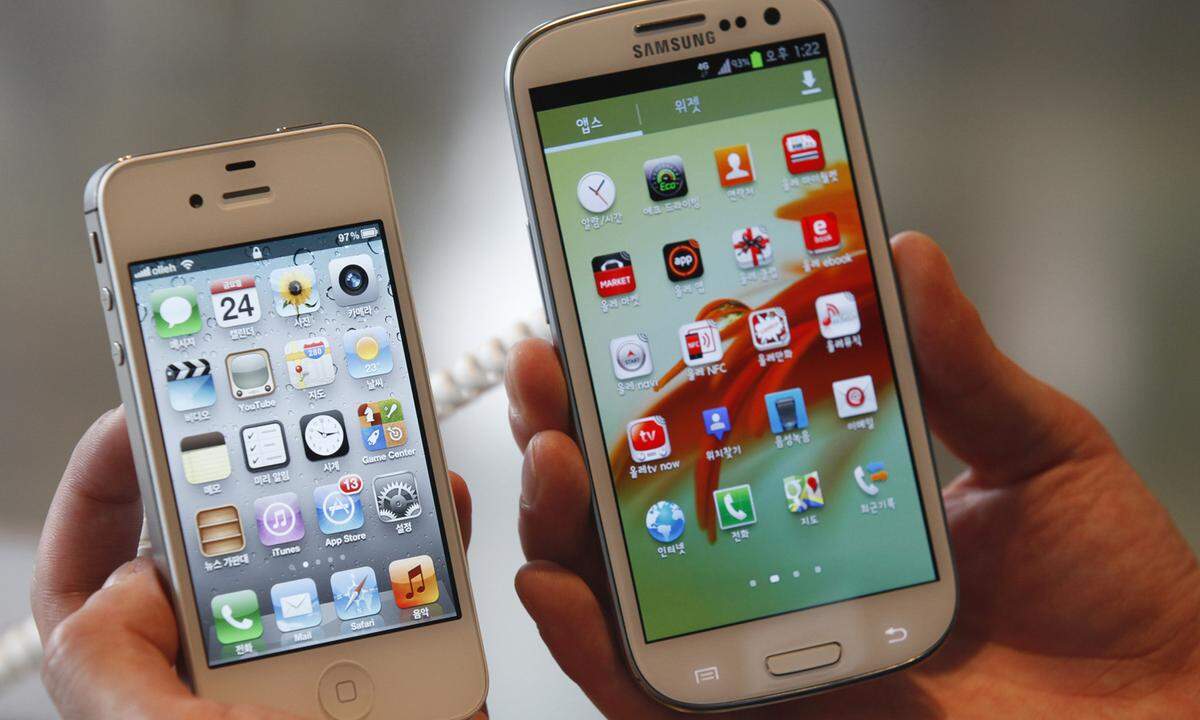 Das Galaxy S3 im Vergleich zum iPhone 4.