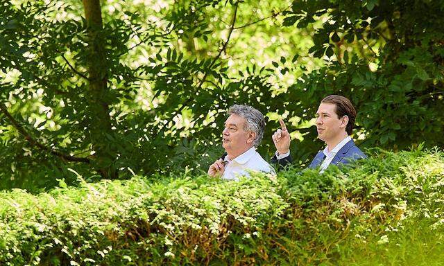 Austrian Chancellor Kurz and Vice Chancellor Kogler at Government meeting