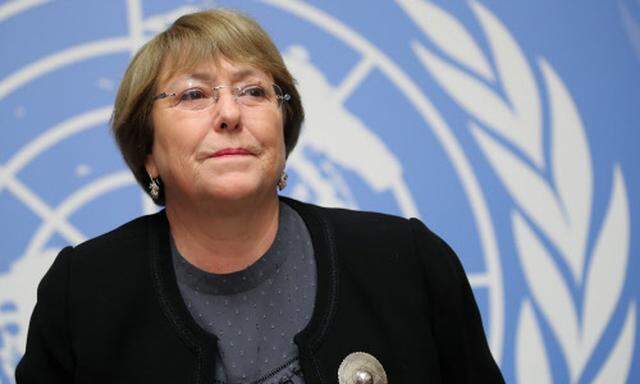 UN-Hochkommissarin Michelle Bachelet bei einer Pressekonferenz in Genf