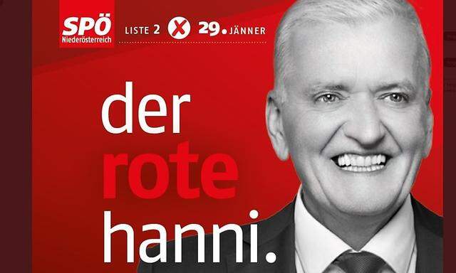 Franz Schnabl präsentiert sich auf einem Wahlplakat als männliche, sozialdemokratische Version von ÖVP-Landeshauptfrau Johanna Mikl-Leitner.