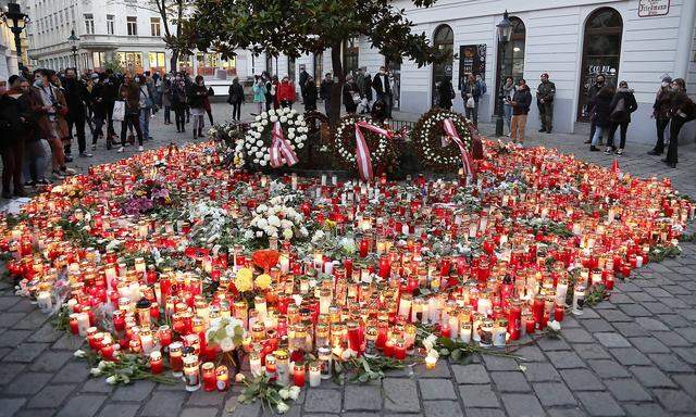 Gedenken an die Opfer des Terrors in der Wiener Innenstadt.