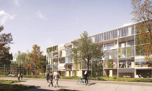 Der Campus der Johannes Kepler Universität in Linz soll ab 2023 erweitert werden. Visualisierung: "House of Schools"
