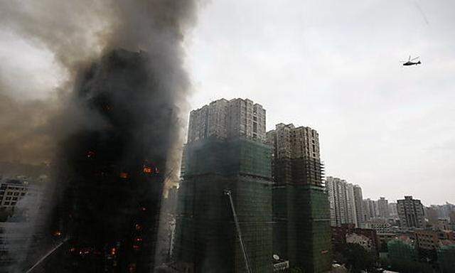 Shanghai Hochhaus Feuer
