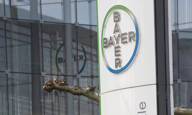Allgemein Feature Randmotiv die Bayer Konzernzentral Schild Eingang Zentral Bilanzpressekonfer