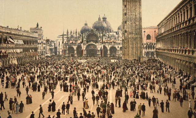 Concert, St Marks, Place, Venice, Italy, Photochrome Print, Detroit Publishing Company, 1900
