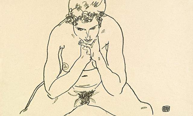 Der sitzende Akt von Egon Schiele