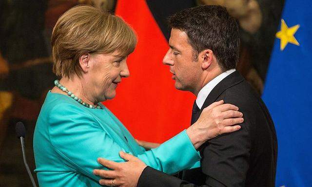 Matteo Renzi und Angela Merkel