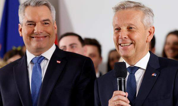 Kanzler Karl Nehammer und ÖVP-EU-Kandidat Reinhold Lopatka