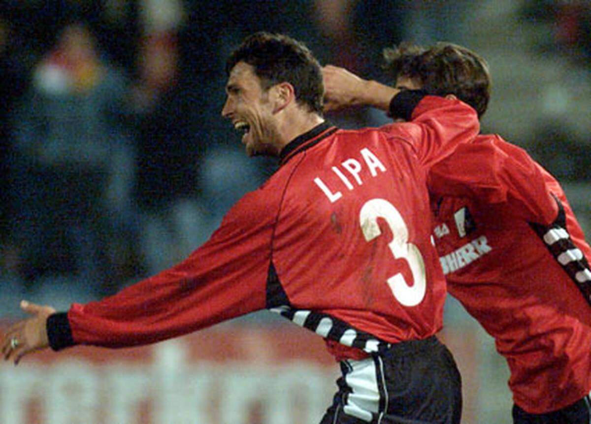 Als Ersatz für den angeschlagenen Günther Neukirchner brachte Baric im Match gegen Kroatien im April 2000 Andreas Lipa ins Spiel - unmittelbar nachdem die ÖFB-Elf das 1:2 kassiert hatte. 23 Minuten lang verstärkte der Verteidiger Österreichs Defensive, weitere (Gegen-)Treffer fielen nicht.