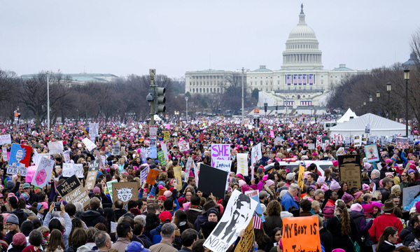 Der Widerstand gegen Donald Trump brachte am Samstag rund eine halbe Million Männer, Frauen und Kinder nach Washington. [
