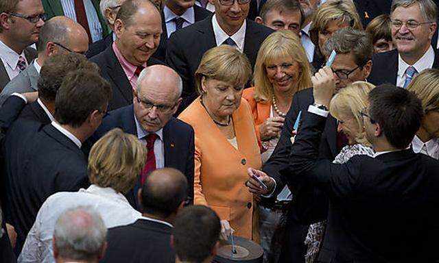 Der deutsche Bundestag bei der Abstimmung