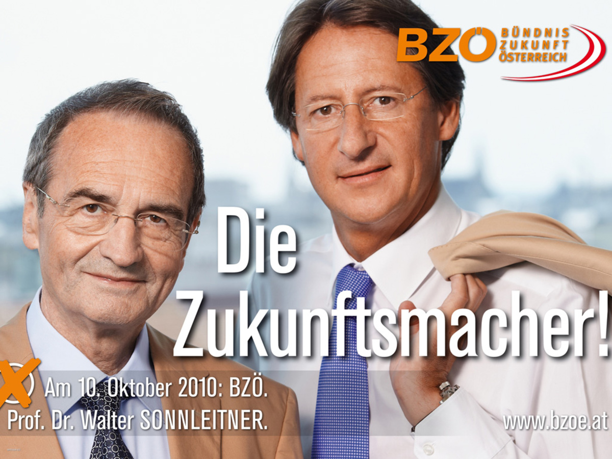 Von konkret sind die BZÖ-Plakaten mit Spitzenkandidaten Walter Sonnleitner meilenweit entfernt. Sprüche wie "Die Zukunftsmacher"...