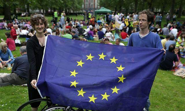 EU-Befürworter bei einer Demonstration im Londoner Green Park.