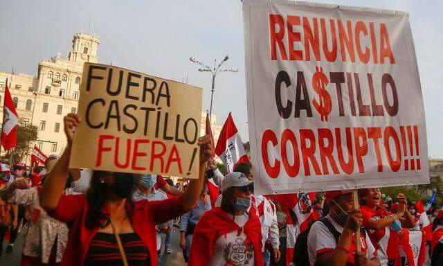 PERU-POLITICS-CASTILLO-PROTEST