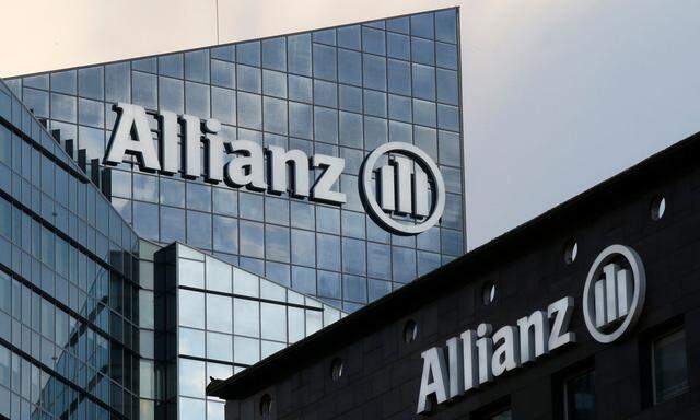 The logo of Europe's biggest insurer Allianz SE is seen on the company tower at La Defense business and financial district in Courbevoie