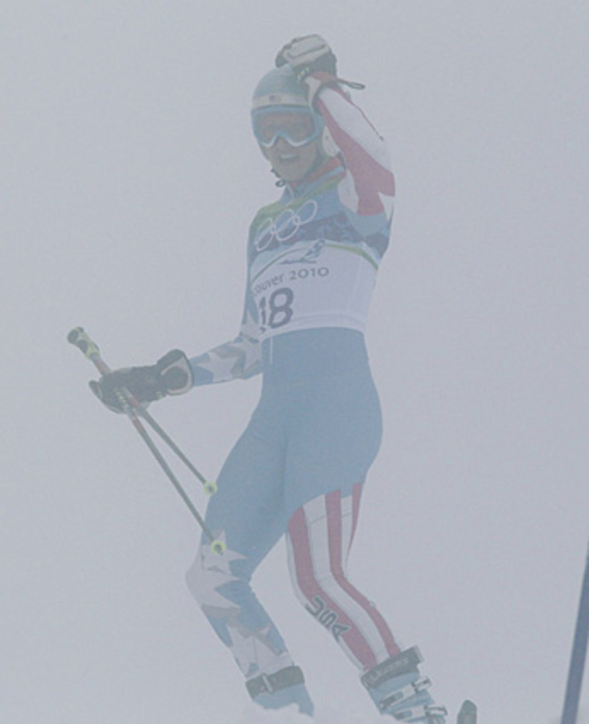 Die interne Rivalin im US-Team, Julia Mancuso, musste nach Vonns Sturz im ersten Durchgang abgewunken werden und nochmals starten, war dann aber auf der immer schlechter werdenden Piste mit einer Startnummer jenseits der 30 chancenlos.