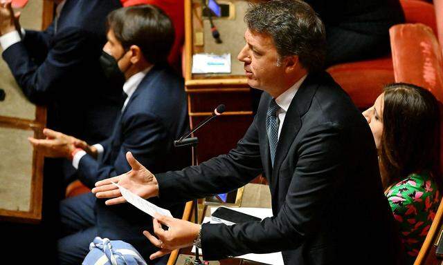Archivbild von Matteo Renzi, Parteichef der Kleinpartei Italia Viva, bei einer Parlamentsdebatte.