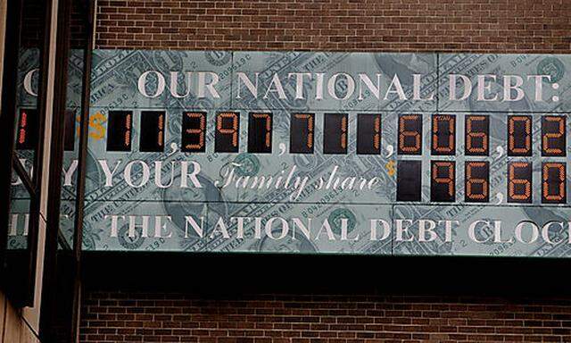 The soaring national debt is recorded on the National Debt Clock in New York, Friday, July 3, 2009. A