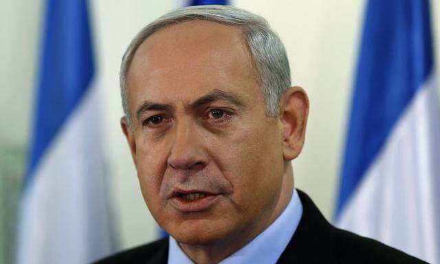 Israel's Prime Minister Netanyahu delivers a statement in Jerusalem