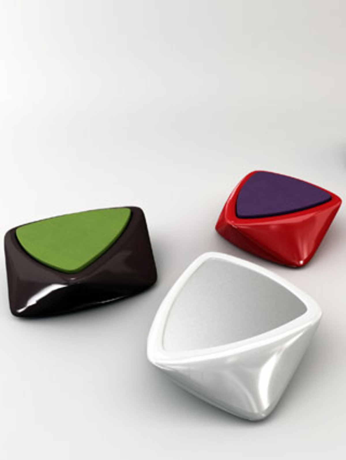 Der italienische Outdoorhersteller Serralunga indes bleibt sich treu und fröhlich. Soll heißen: Kunststoff und bunte Farben.  Hocker/Tische Swing-Up von Aquili-Alberg für Serralunga, bei Mood