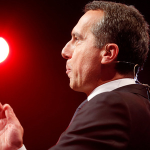 Austria´s Chancellor Christian Kern of the SPOe attends his party´s official start of the election campaign in Graz, Austria