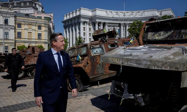 Der britische Außenminister David Cameron zu Besuch in Kiew.