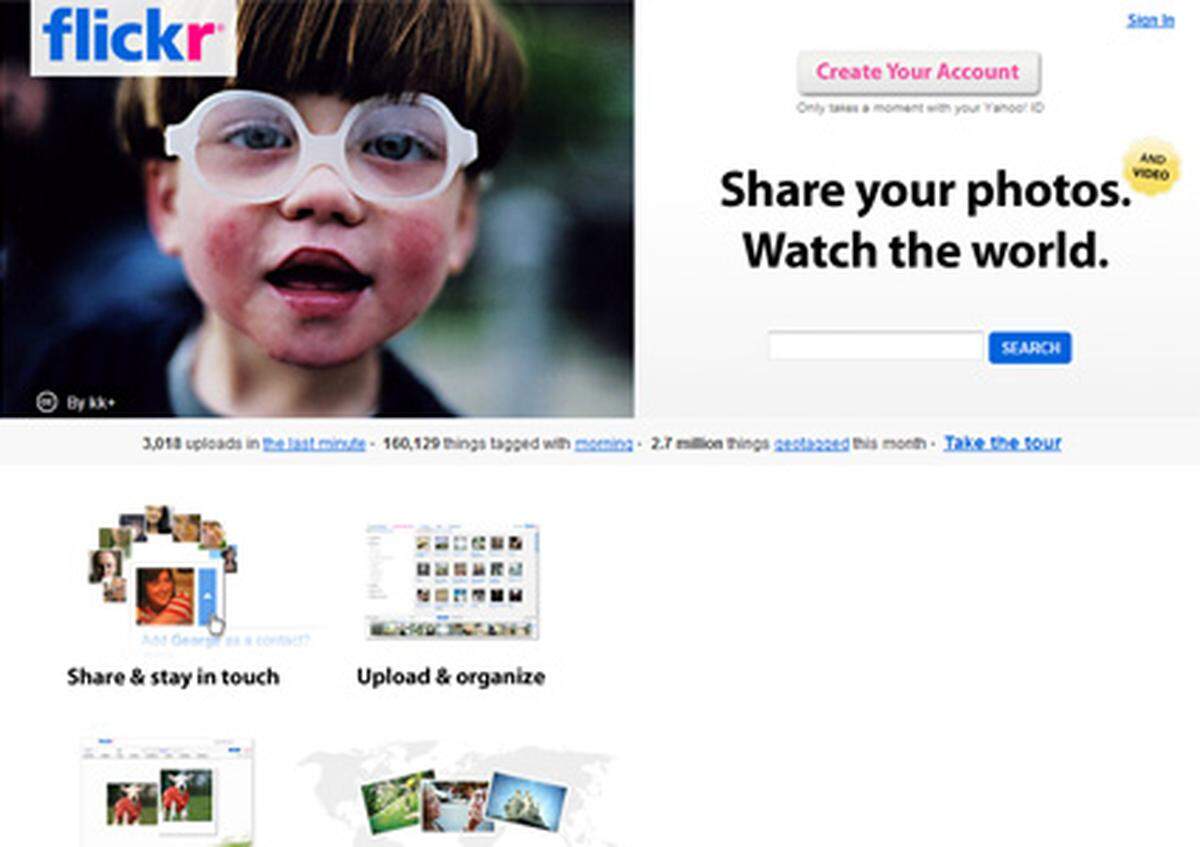 Dank seiner umfassenden Möglichkeiten, Bilder mit Freunden zu teilen und zu diskutieren wurde Flickr zur besten Community-Website gewählt.