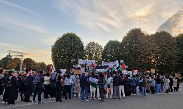 Die Demonstration am Montagabend auf dem Ballhausplatz.