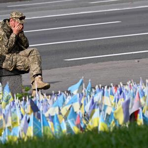 Ein ukrainischer Soldat in Kiew. 