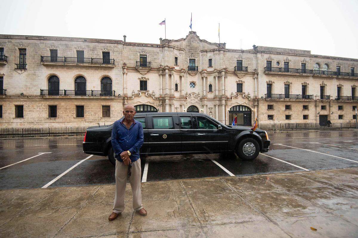 Mit Obama ist auch dessen Dienstwagen "the Beast" auf Kuba angekommen.