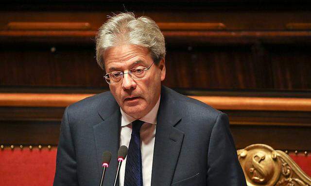 Newly appointed Italian Prime Minister Paolo Gentiloni speaks before a confidence vote at the Senate in Rome