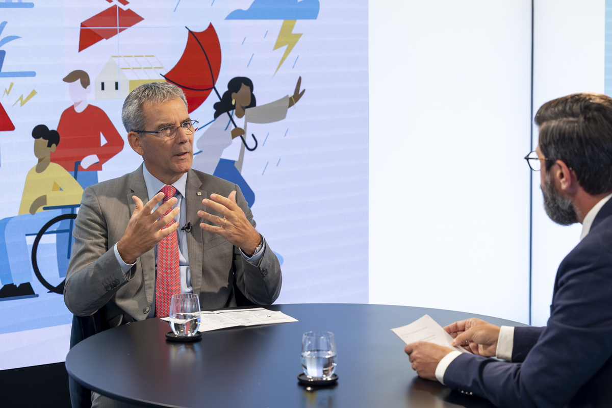 Hartwig Löger im Gespräch mit „Presse“-Redakteur Michael Köttritsch.