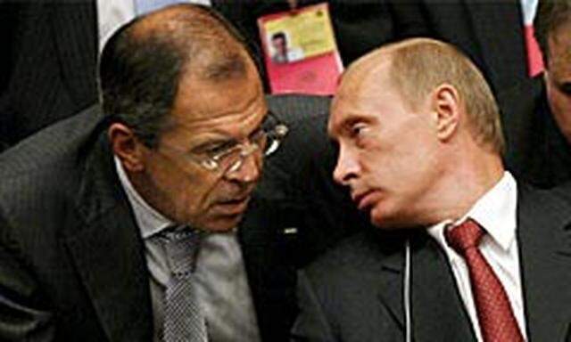Außemninister Sergej Lawrow mit Präsient Wladimir Putin.