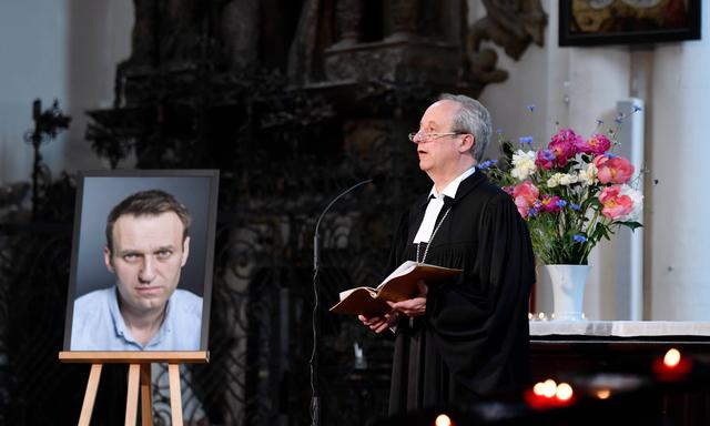 Ein Gedenkgottesdienst für Alexei Nawalny am 4. Juni 2024 in der St. Marienkirche in Berlin.